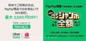 初回限定!PayPayで1000円以上支払いで50%OFF(最大2500円OFF)