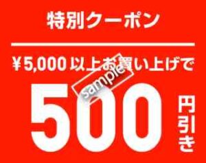 特別クーポン！500円OFF