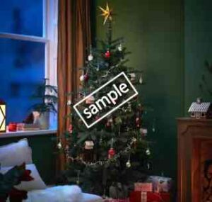 ビョーンくんのオーナメントがついているクリスマスツリーを数えて回答用紙を提出するとソフトクリームプレゼント